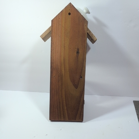 Rustic Wooden Bird Feeder Handmade Iris Flowers - Picture 6 of 8